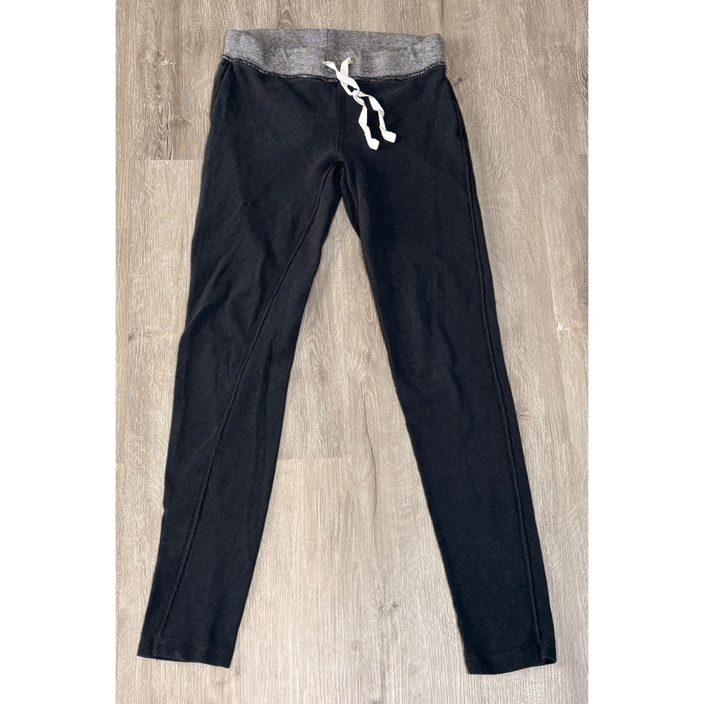 J.Crew Womens Black Knit Cotton Sweatpants Joggers Drawstring Sz XS